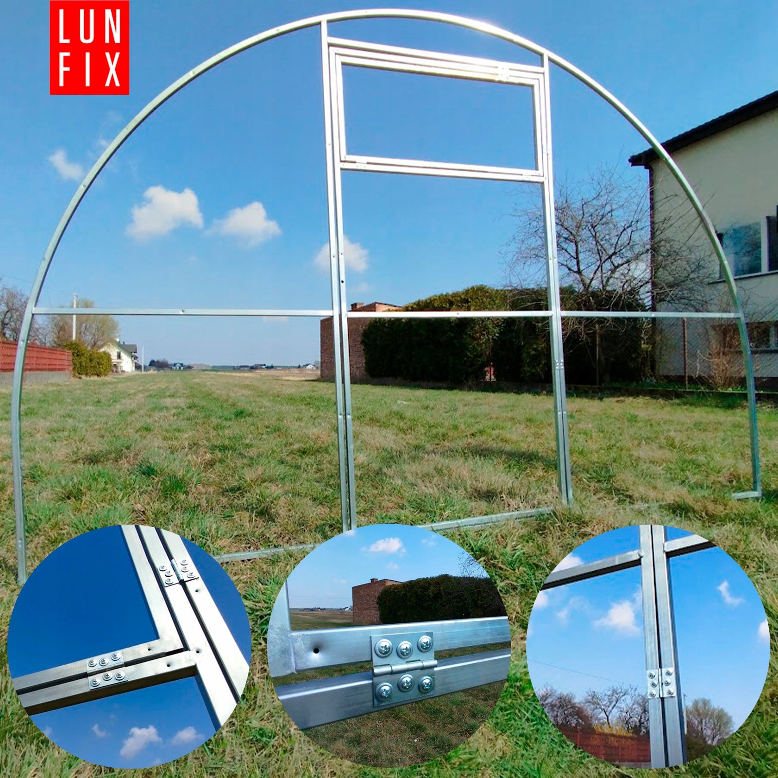 Greenhouse polycarbonate 3x6m Lun Fix garden 20x20mm polycarbonate tunnel 6mm Profile width 20 mm