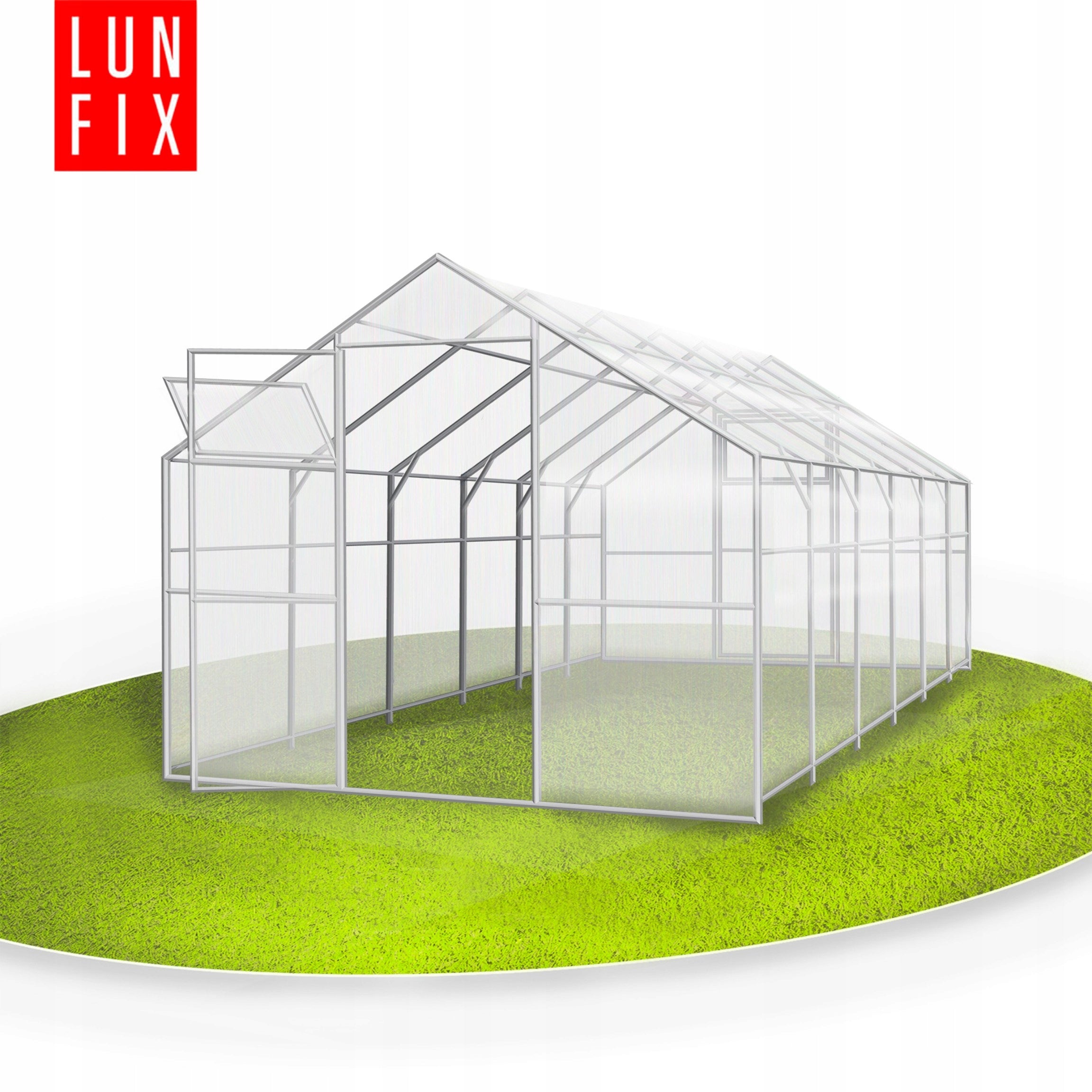 Greenhouse polycarbonate 3x6m Lun Fix garden 20x40mm polycarbonate house 6mm Profile width 40 mm
