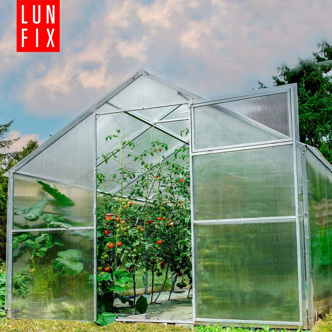 Greenhouse polycarbonate 3x8m Lun Fix garden 20x40mm polycarbonate house 4mm Manufacturer Lun Fix