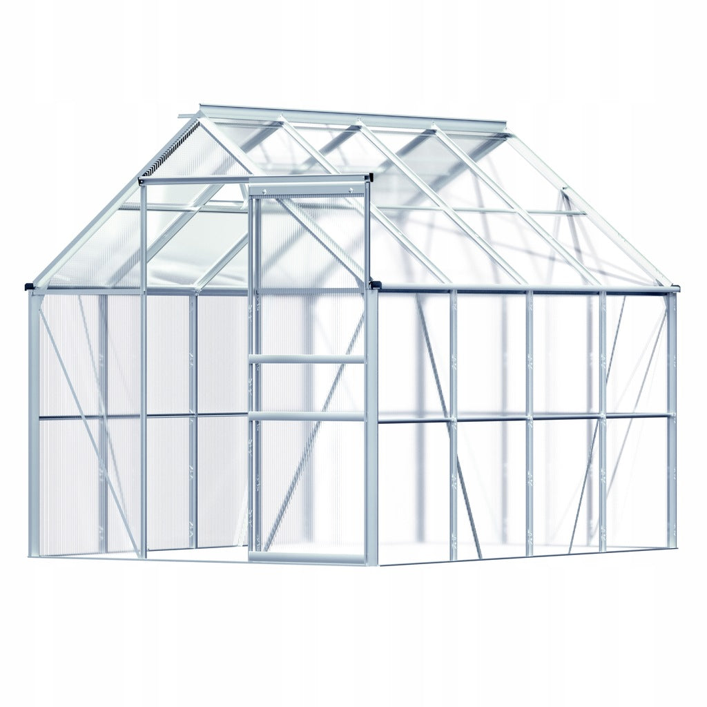 Greenhouse polycarbonate garden tunnel aluminum door window 7,6 m³ Packaging status original