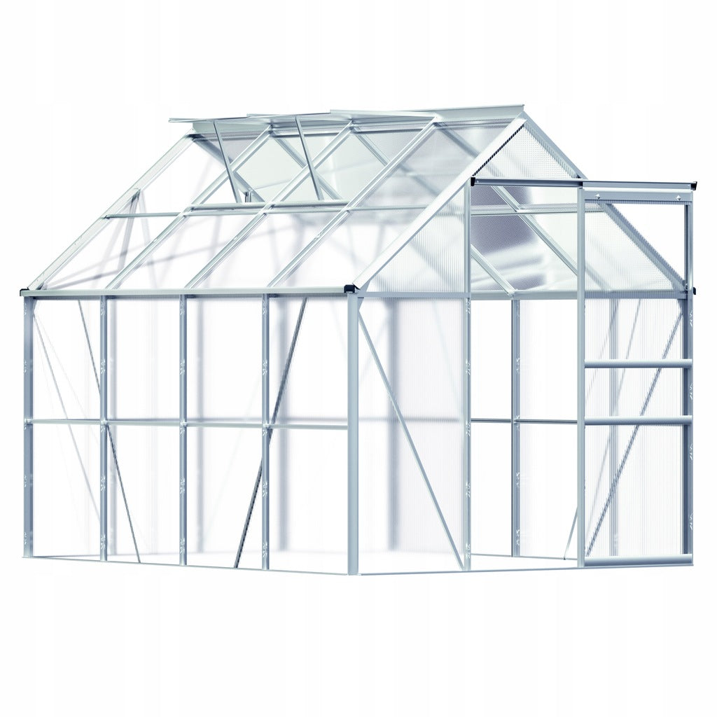 Greenhouse polycarbonate garden tunnel aluminum door window 7,6 m³