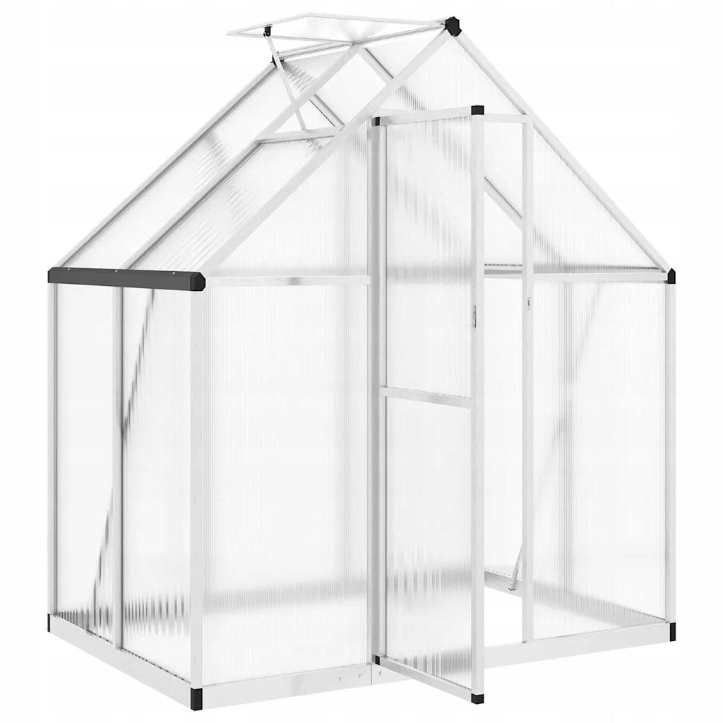 Greenhouse with base frame, silver, 169x114x195 cm, aluminium Kind Stationary