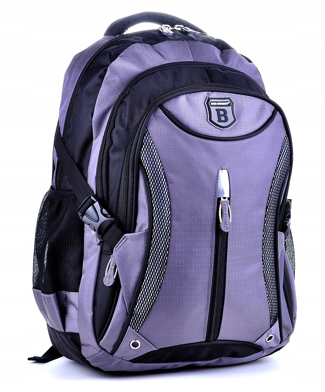 Grey Black Men's BACKPACK 4 Compartments TORNISTER Youth Bag Street 15,3 C. Brand no brand