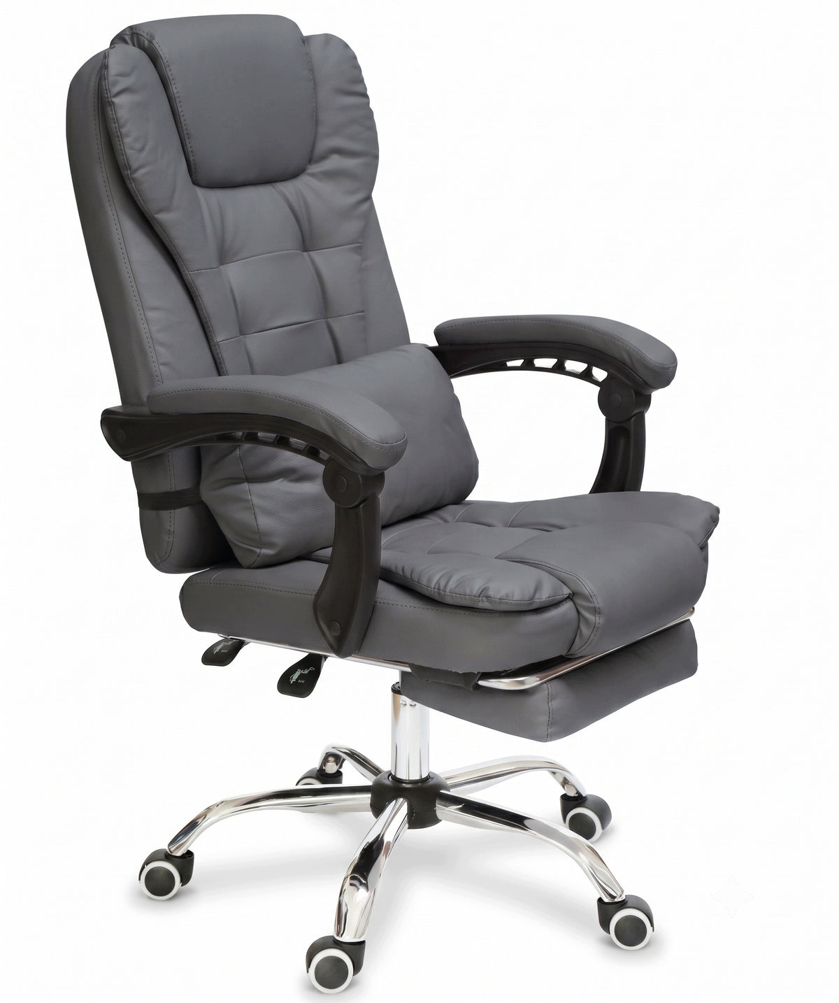 Grey Comfortable Office Chair with Lumbar Cushion Footrest Grey NBK011-HT Packaging status original