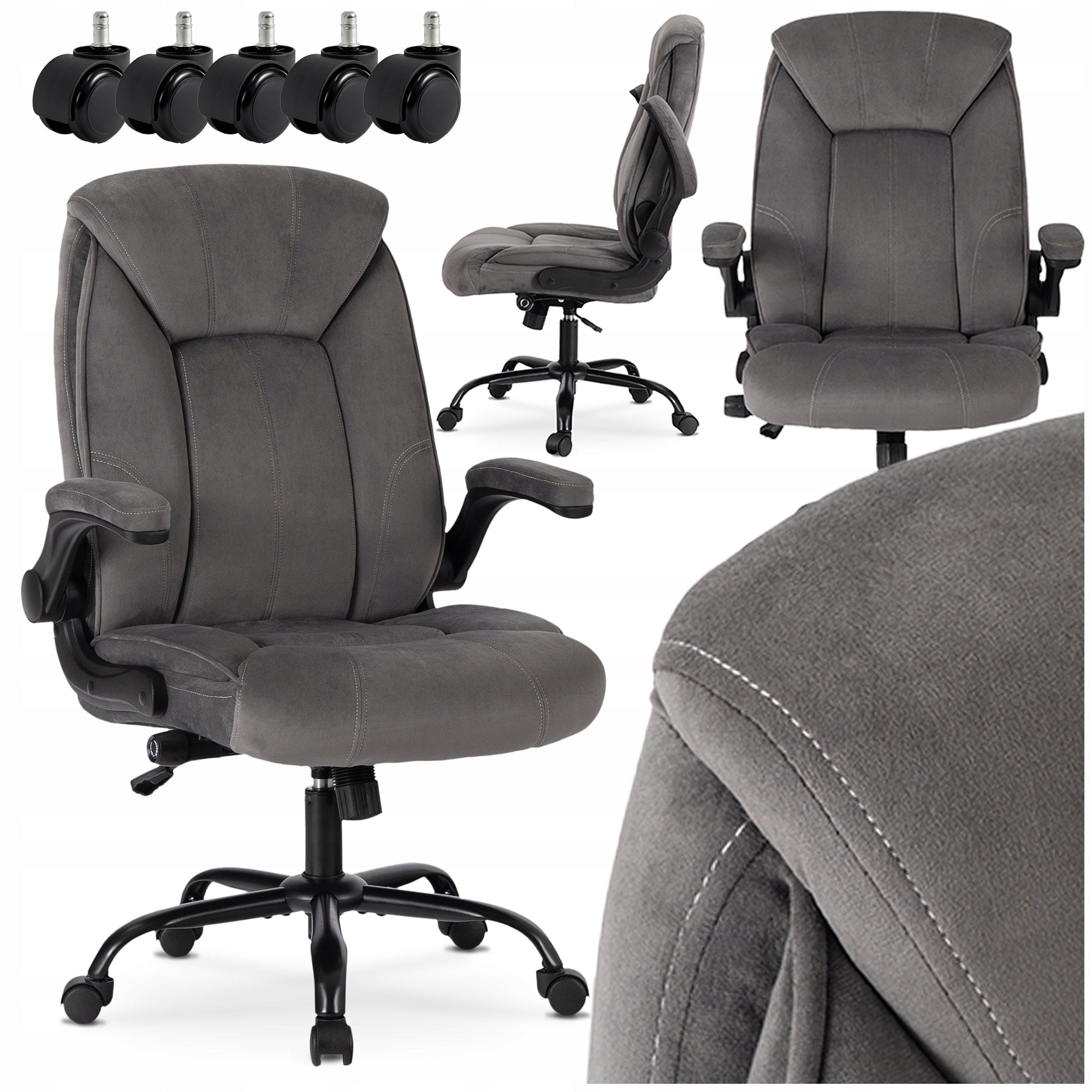 Grey Desk Chair Swivel Ergonomic Office Chair COMFORT