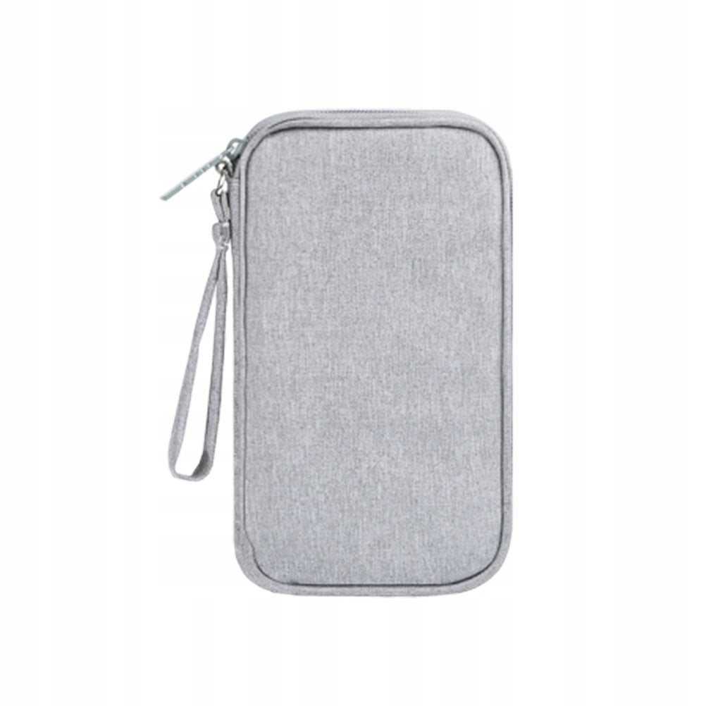 Grey Durable USB Cable Bag with Compartments for Digital Accessories