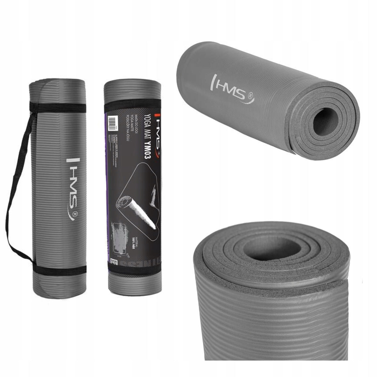 Grey Exercise Mat HMS 10MM Non-slip And Comfortable