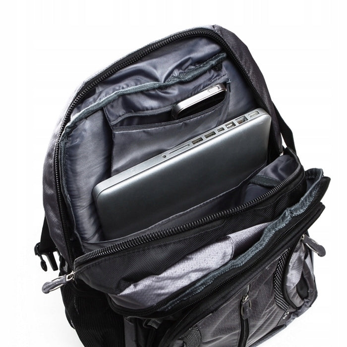 Grey Men's Work Backpack Large A4 Sports Water Resistant Bag Street 67G Brand BAG STREET