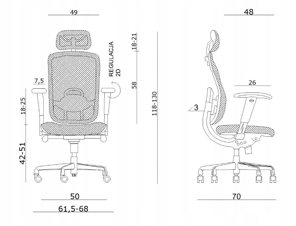 Grey Swivel VIP Chair - Wide, Ergonomic, Sturdy, Lifting capacity up to 130 kg EAN (GTIN) 5908242404615