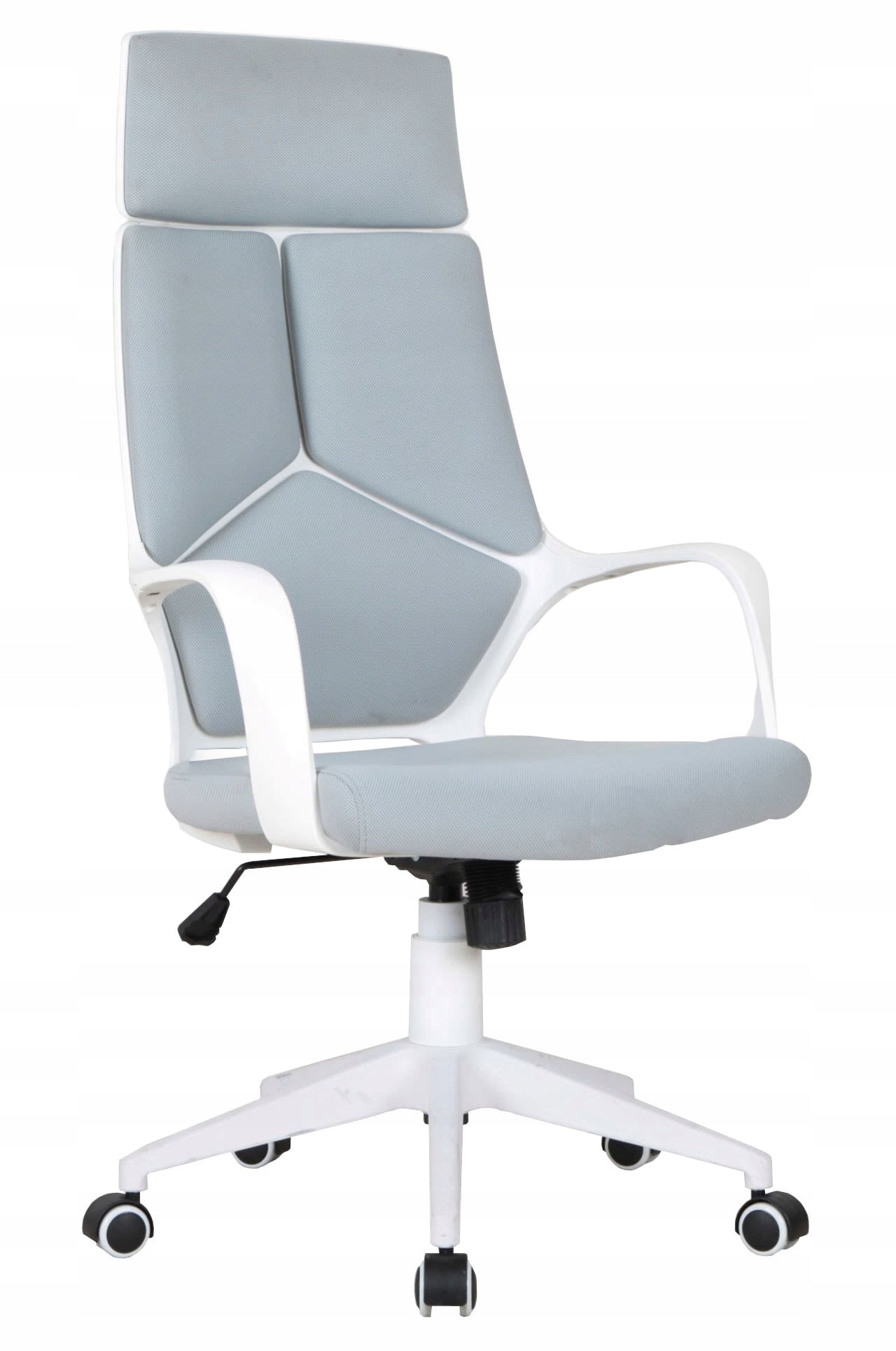 Grey-White Swivel Office Desk Chair Adjustable Material