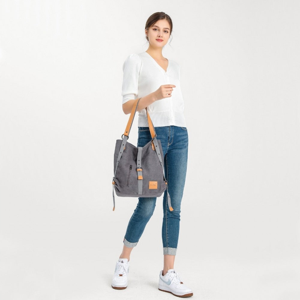 Grey Women's Bag and Backpack 2in1 Work Bag Lightweight Canvas Ellen Manufacturer code Ellen
