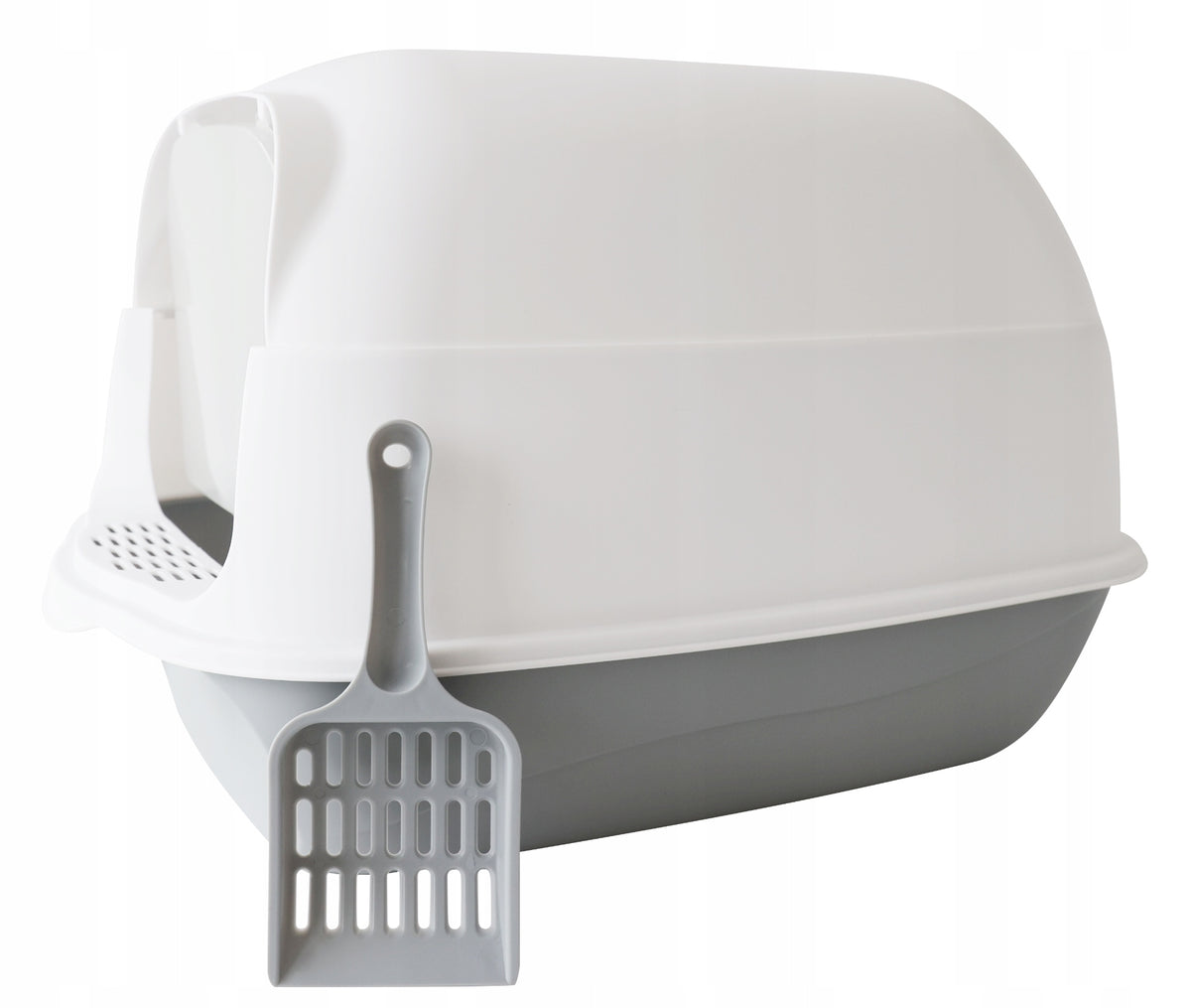 Grey cat litter box with spatula COMFORT 50x35x33cm Packaging status original