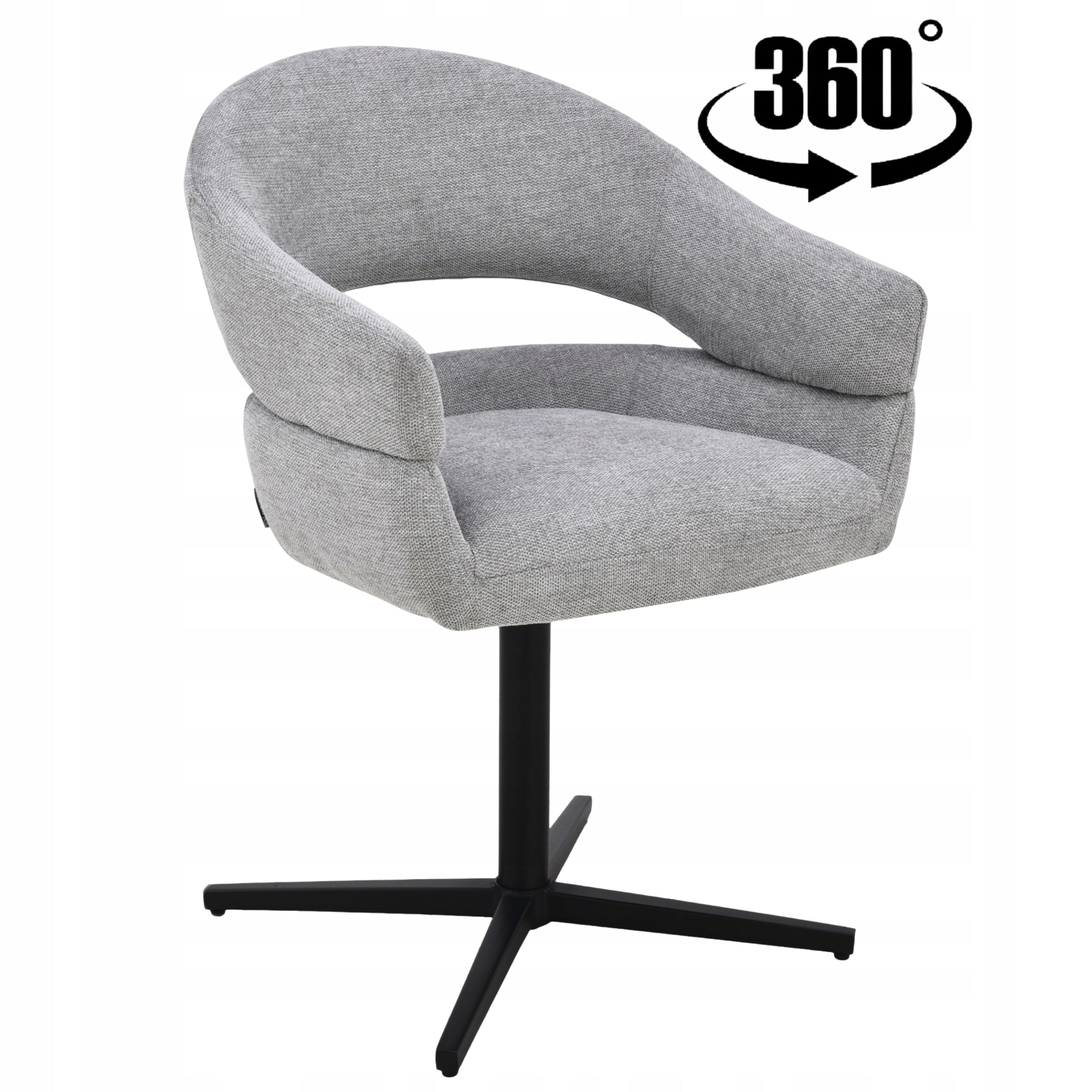 Grey upholstered office chair with springs in the seat OVIO-S
