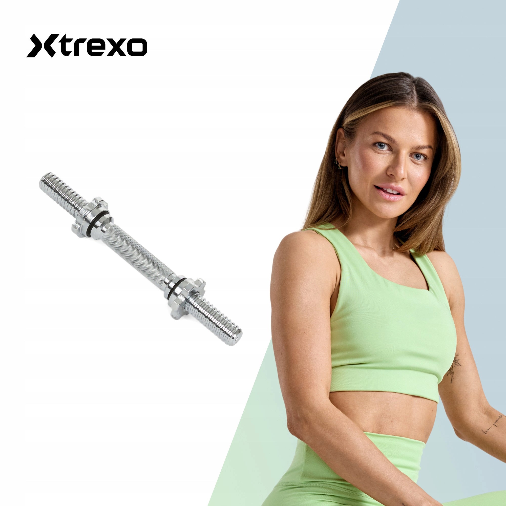 Griffin for dumbbells XTREXO TX-SDB35 grey 35cm universal with clamps 28mm Manufacturer code SDB35