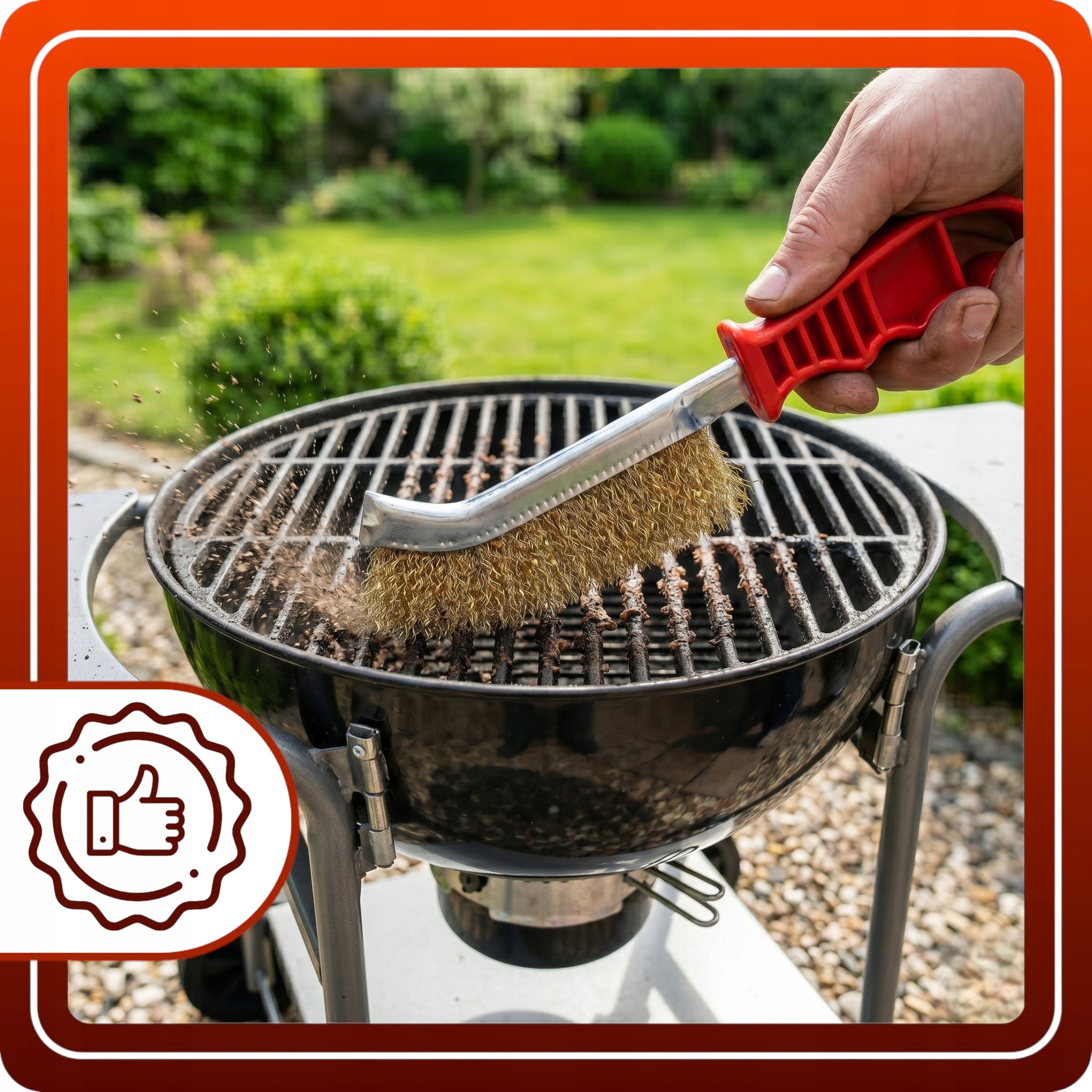 Grill Cleaning Brush 23cm Brass Wire Slotted Narrow Packaging status original