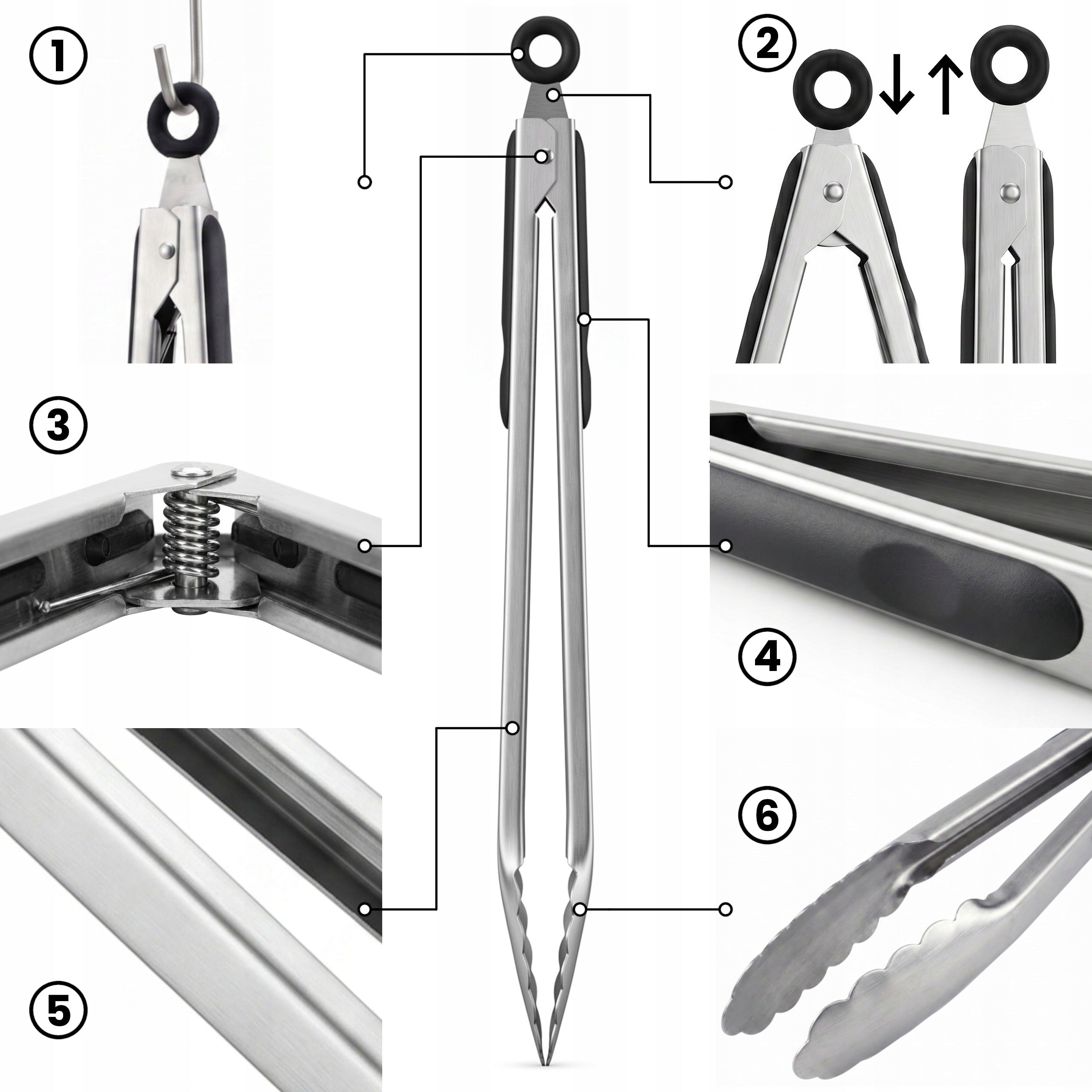Grill Kitchen Pliers 45 cm Stainless Steel Long Large Metal Lock Manufacturer code 6911760666938