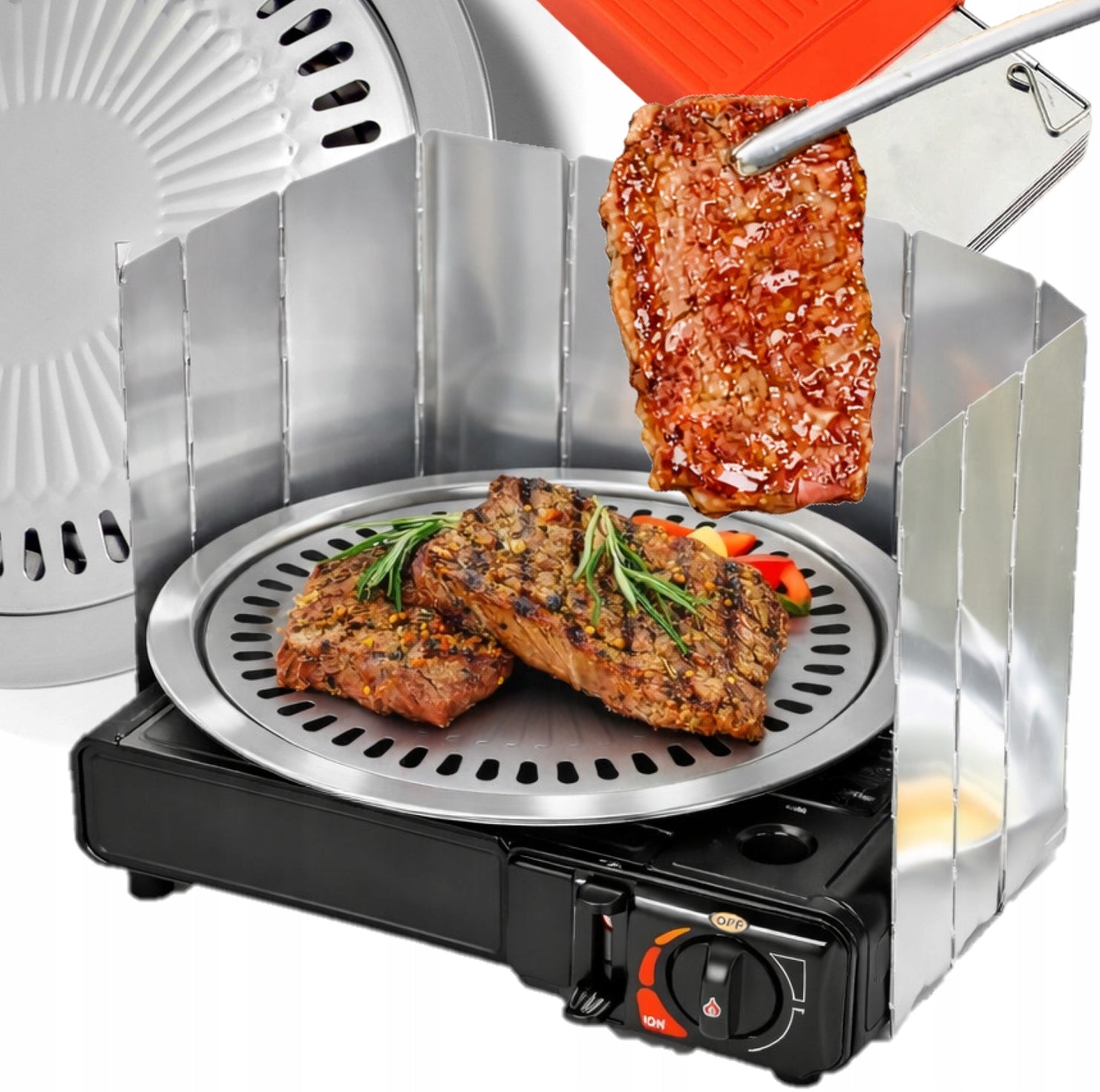 Grill Plate Cover Grill for Tourist Cooker BBQ + Cover 23x84