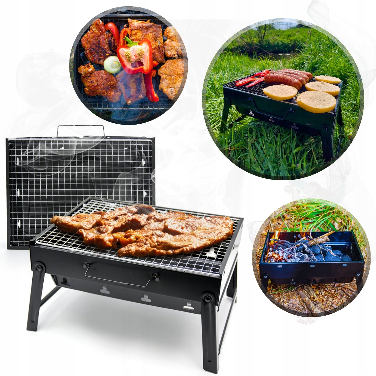Grill Suitcase GRILL Carbon Folding Tourist Garden Portable 27x35cm