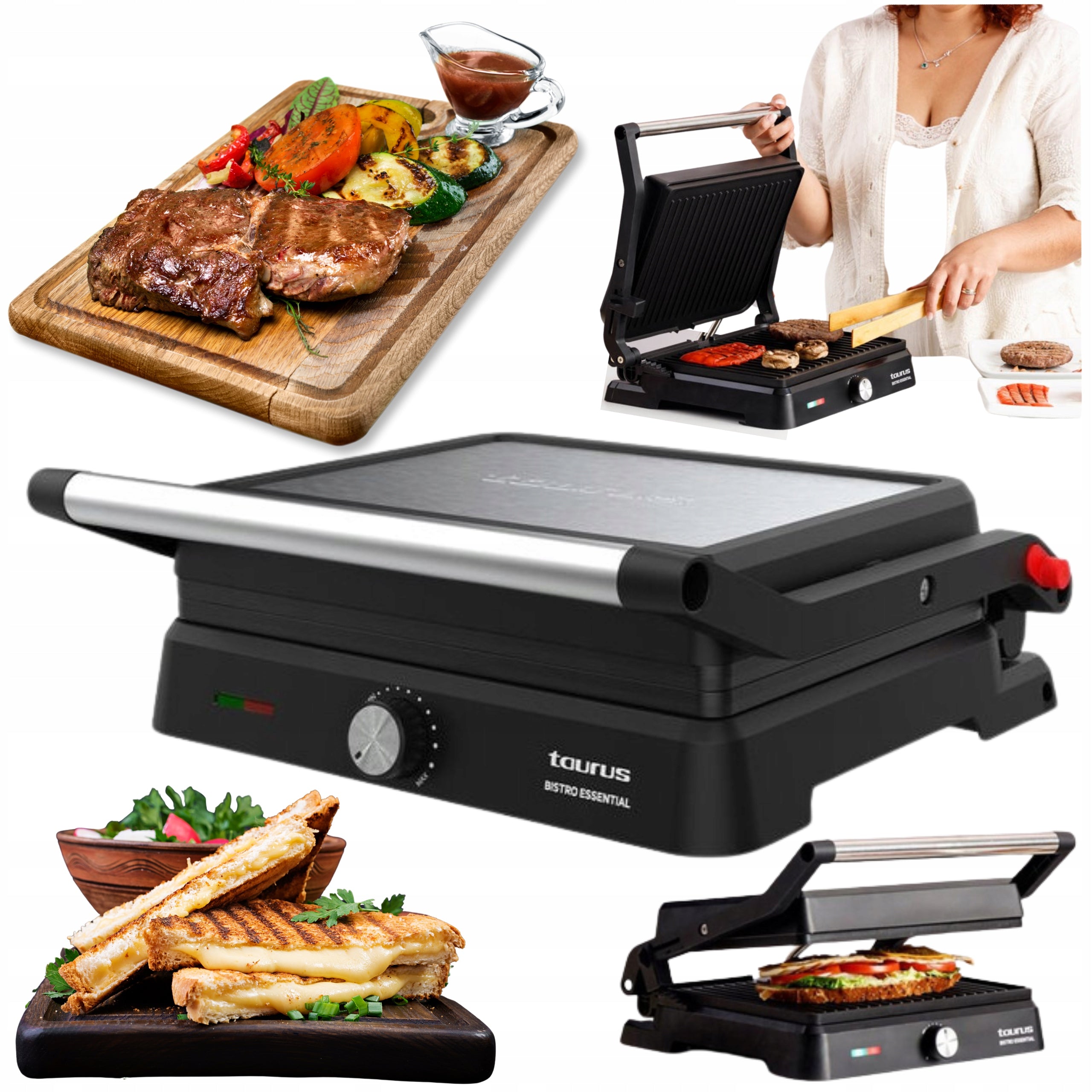 Grill electric toaster Taurus Bistro Essential for meat and burgers 2600W