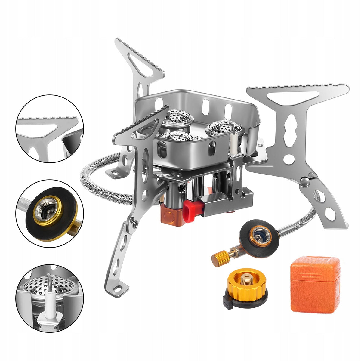 Grill gazowy, wiatroodporny, kempingowy, na zewnątrz 6800W