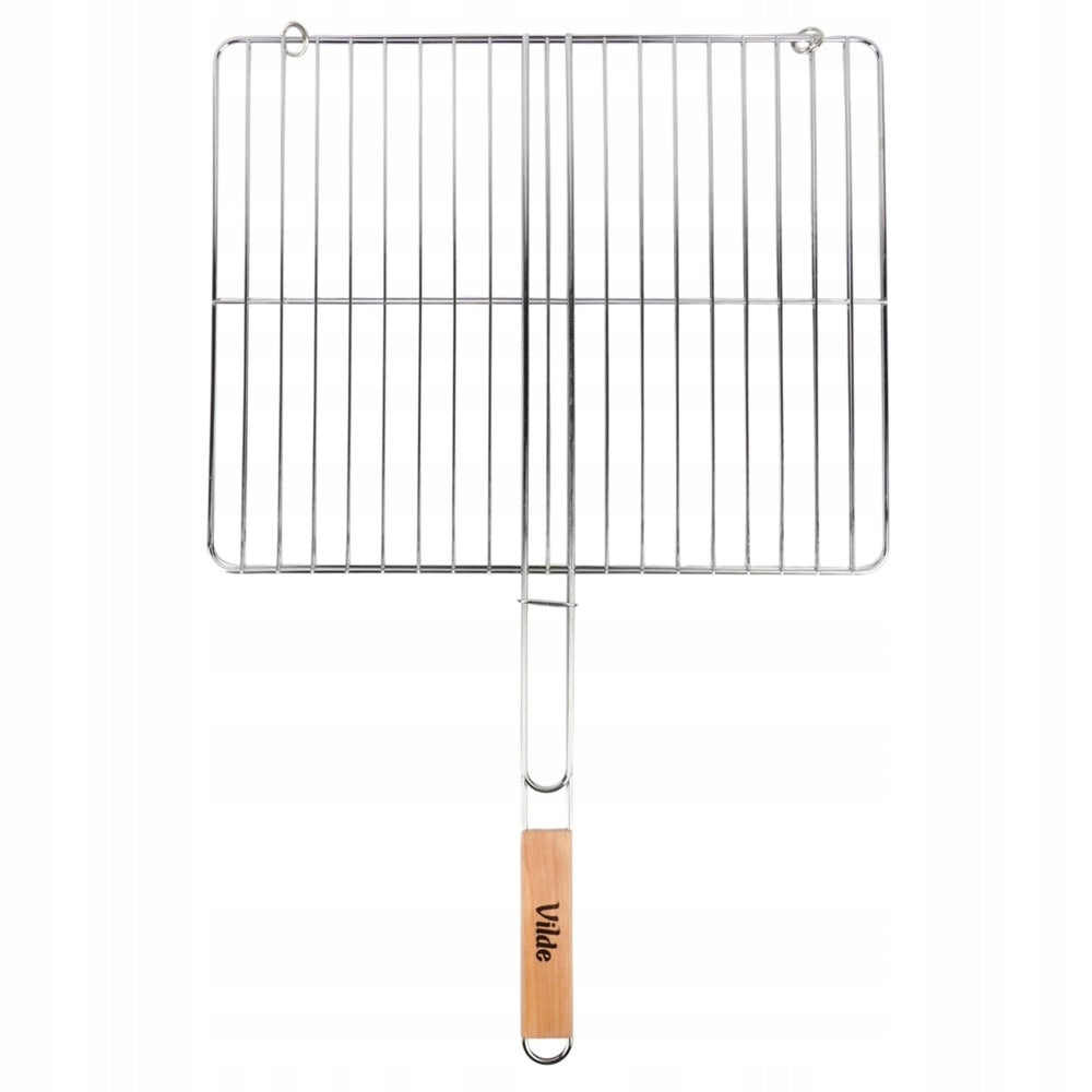 Grill grate fish meat vegetables basket closed steel grill 46x37 cm Manufacturer Vilde