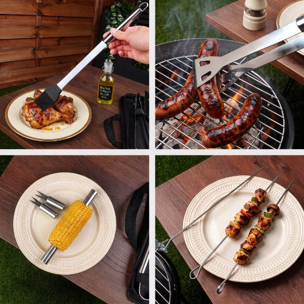 Grill set steel grill accessories in case utensils cutlery 33el. Kind set