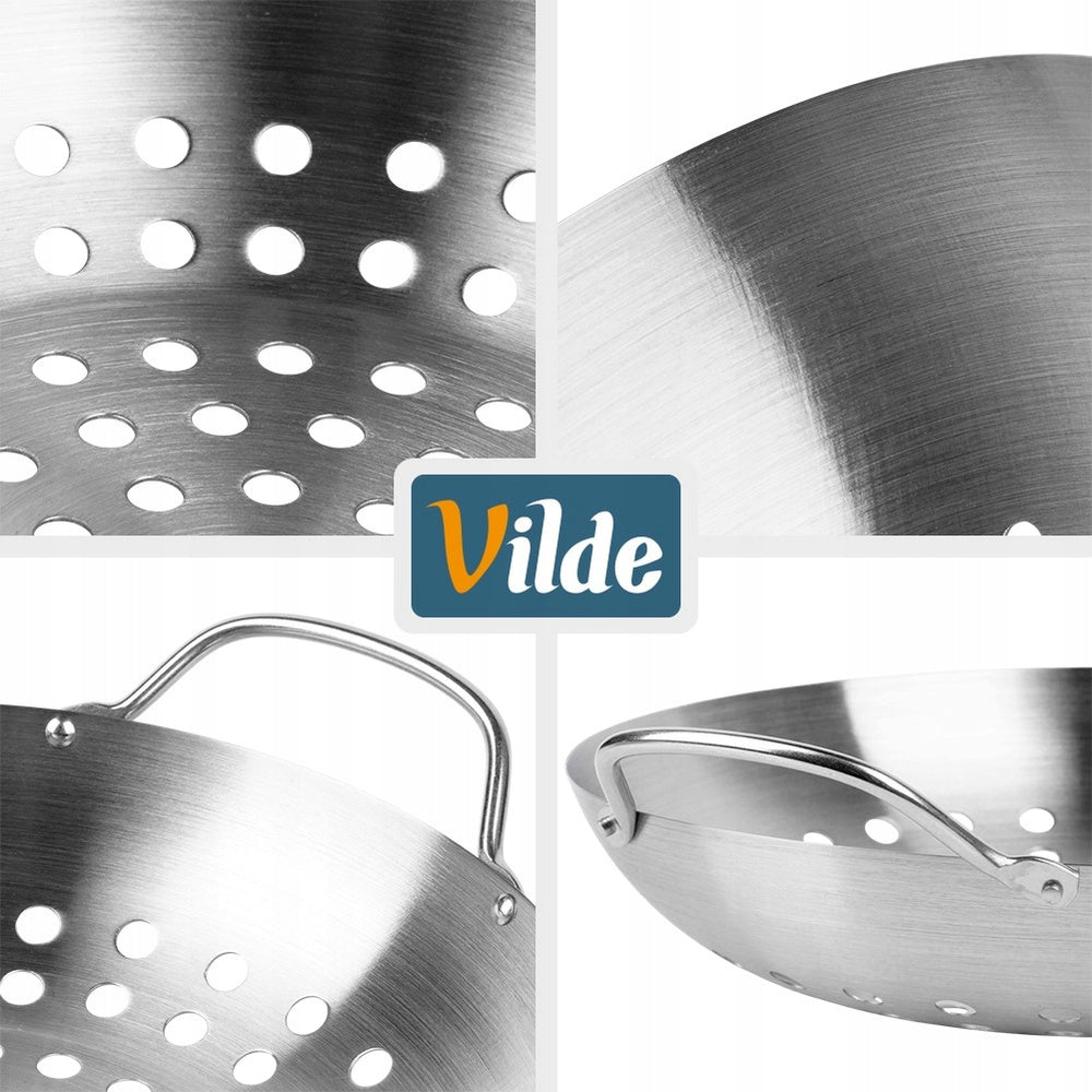 Grilling Basket Round Steel Perforated Grill Tray 28 cm BBQ Material stainless steel