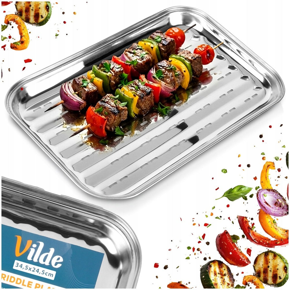 Grilling Sheet Baking Steel Perforated 34,5x24,5 Cm