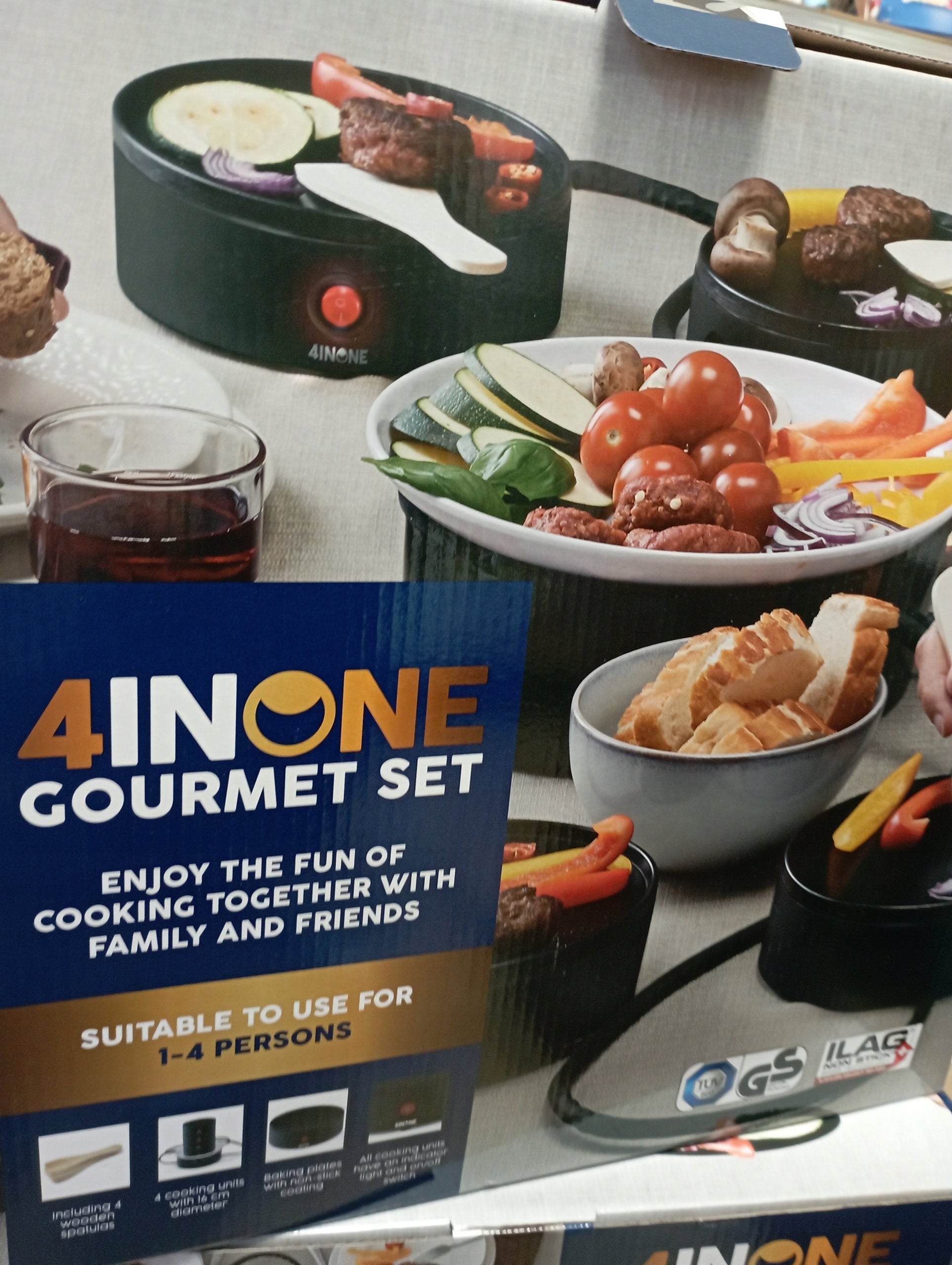 Grilling and Cooking Set 4in1 Gourmet Electric Set for 4 People