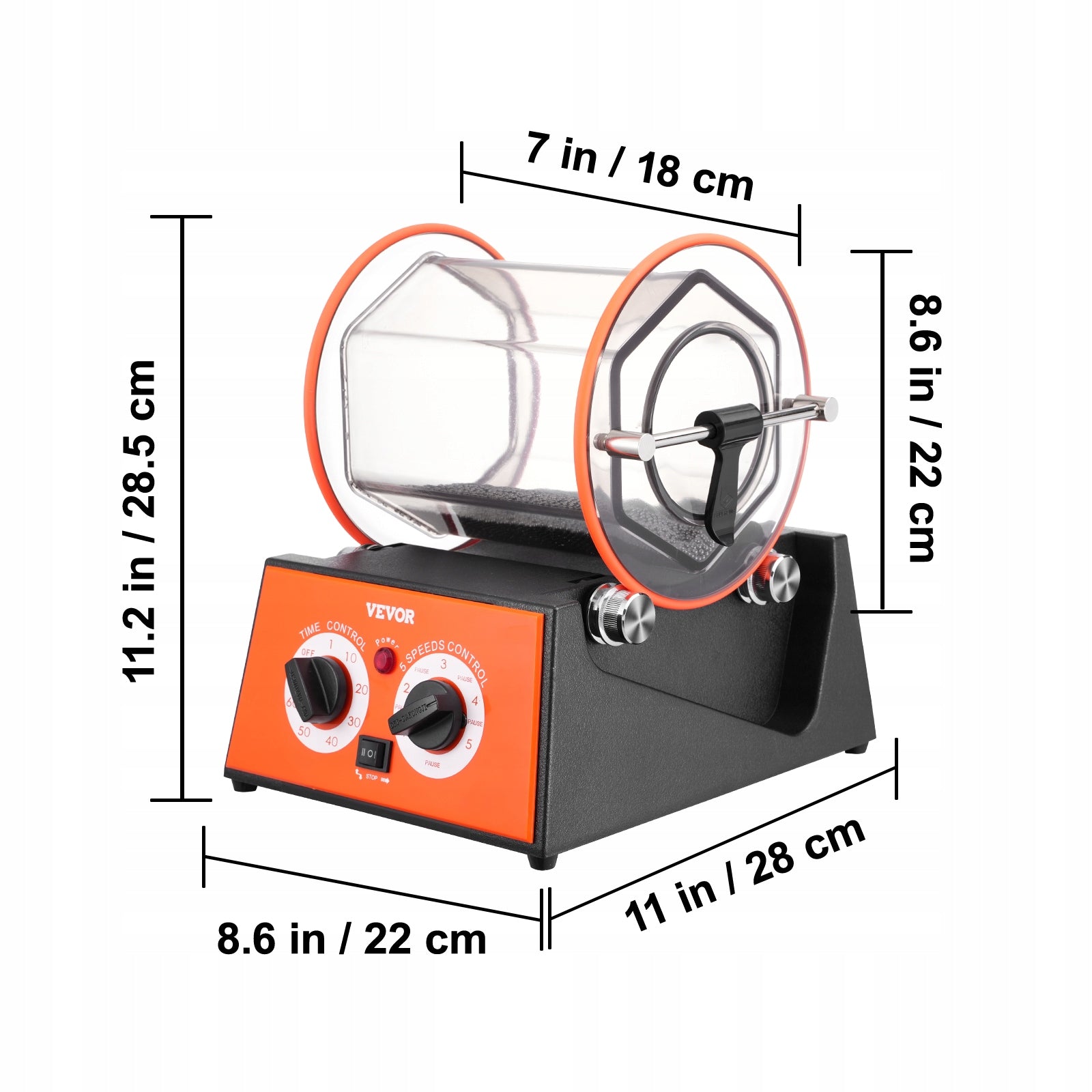Grinder Drum Polisher Rotary 5KG 60W Adjustable Time And Speed Manufacturer code WSPGJCSSDK5