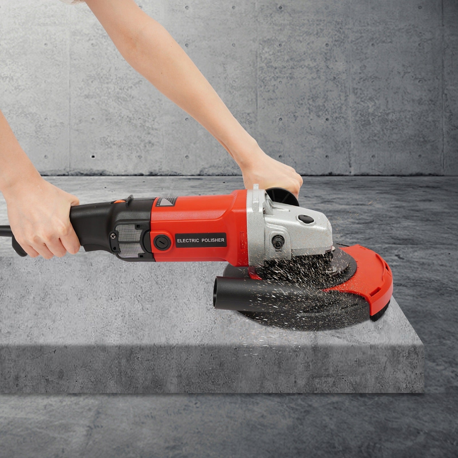 Grinding Machine Concrete Grinder Set Dust-Free Grinding Machine Red 230v Brand no brand