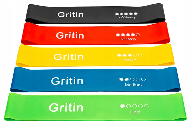 Gritin Mini Band Resistance Rubber Set 5pcs. Packaging status original