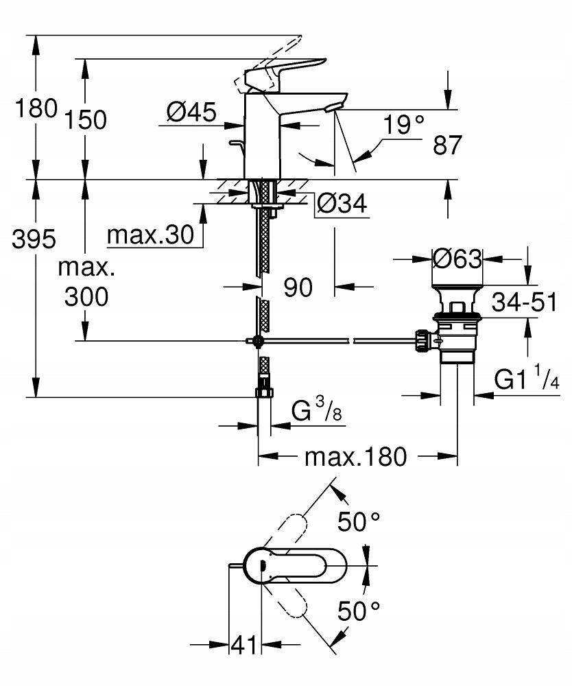 GROHE Bauedge Waschtischarmatur 23328000 