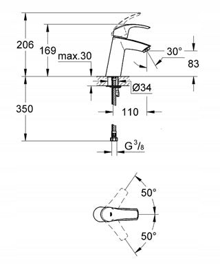 Grohe Eurosmart Mezzanine-Waschtischmischer 23324001 