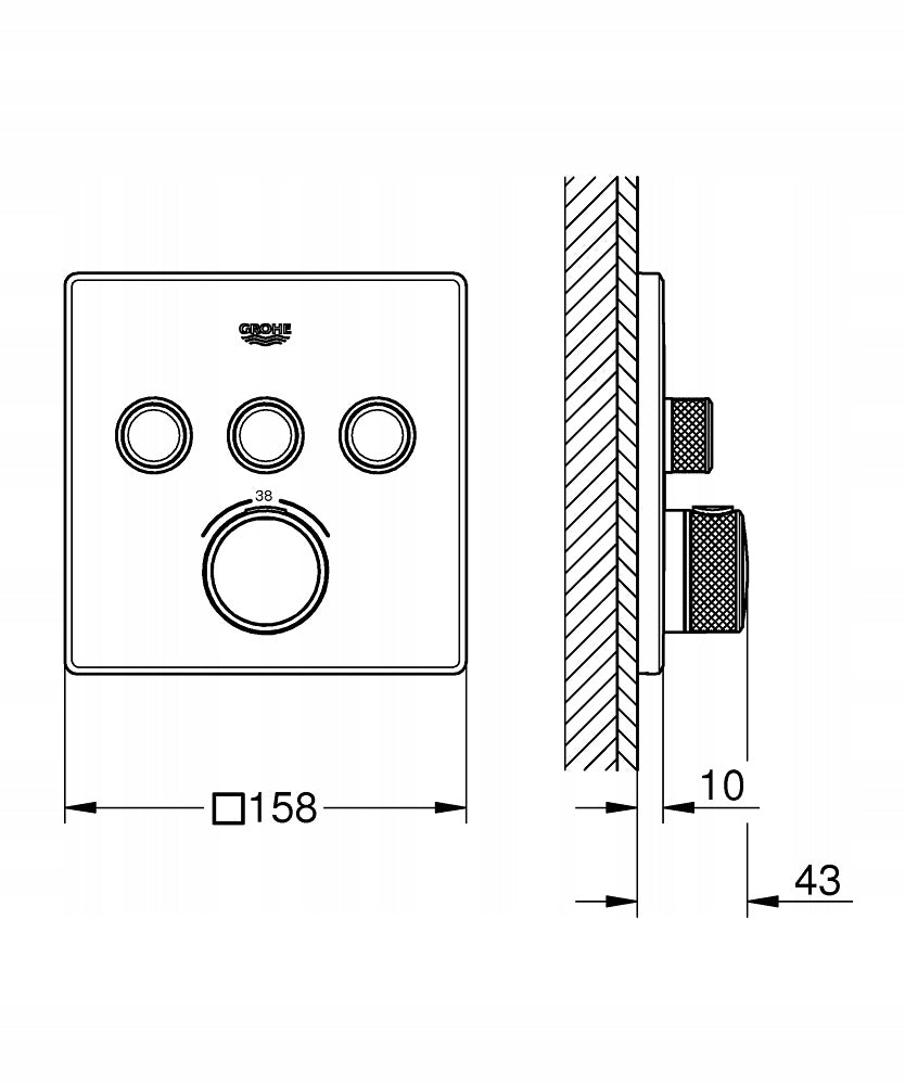Grohe Grohtherm Smartcontrol Thermostatmischer für Dusche oder Badewanne 29126000 