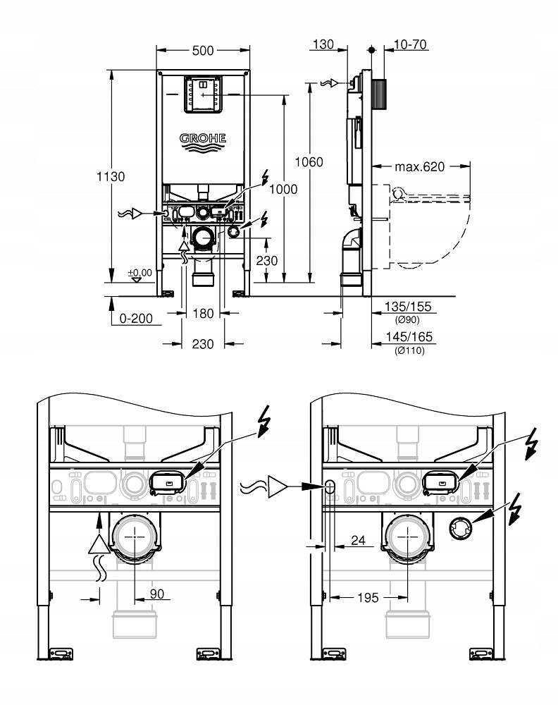 Grohe Rapid SLX WC-Rahmenset 39596000 