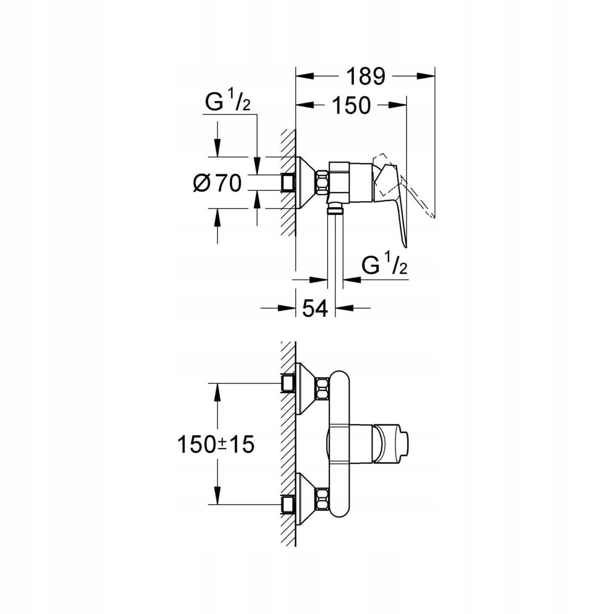 GROHE Bauedge Brausebatterie 23333000 
