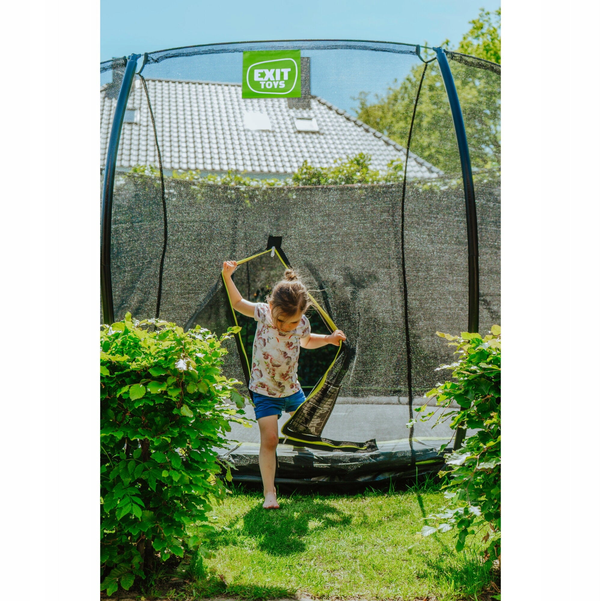 Ground trampoline Silhouette EXIT ø427cm with safety net - black Size (ft) 14 (427-435 cm)