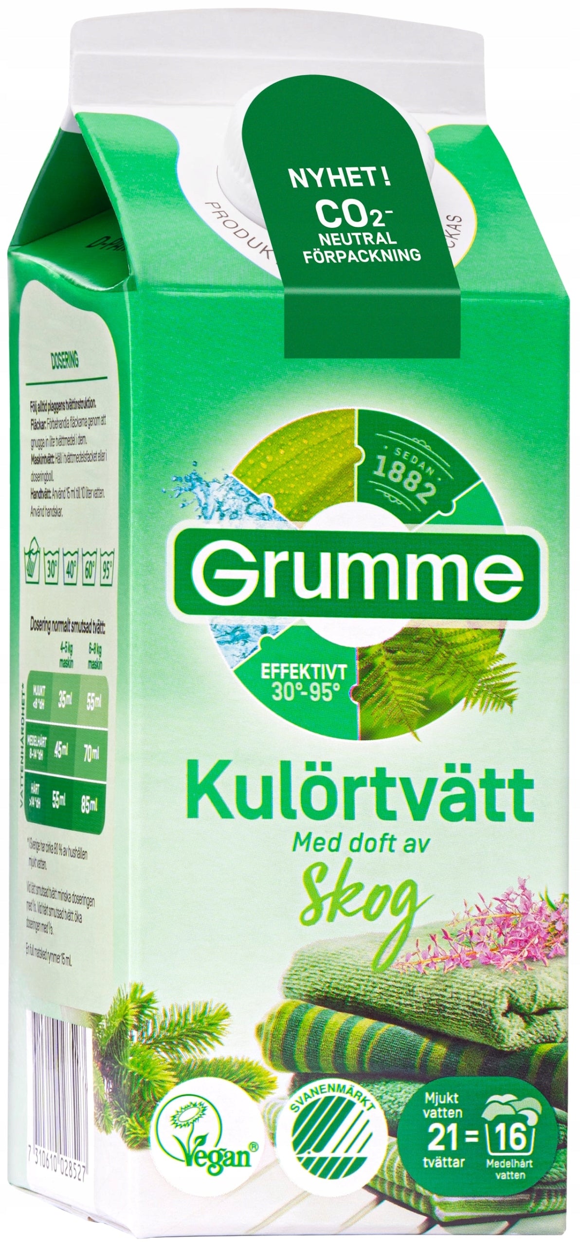 Grumme forest-scented laundry detergent 750ml Packaging status original