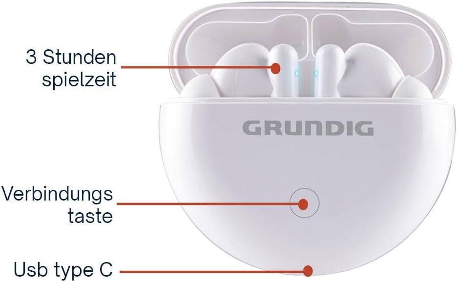 Grundig True Wireless Sport Earbuds Color white