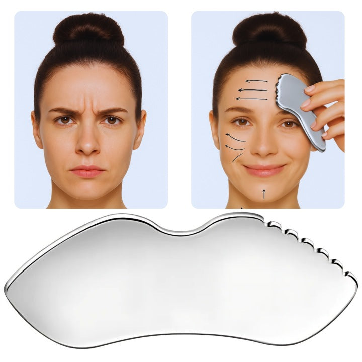Gua Sha Massage Board Corrugated Massager Metal Surgical Steel Packaging status original