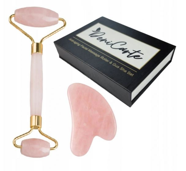 Gua Sha Stone + Roller Quartz Face Massage Gift Set Pink EAN (GTIN) 5902670838332