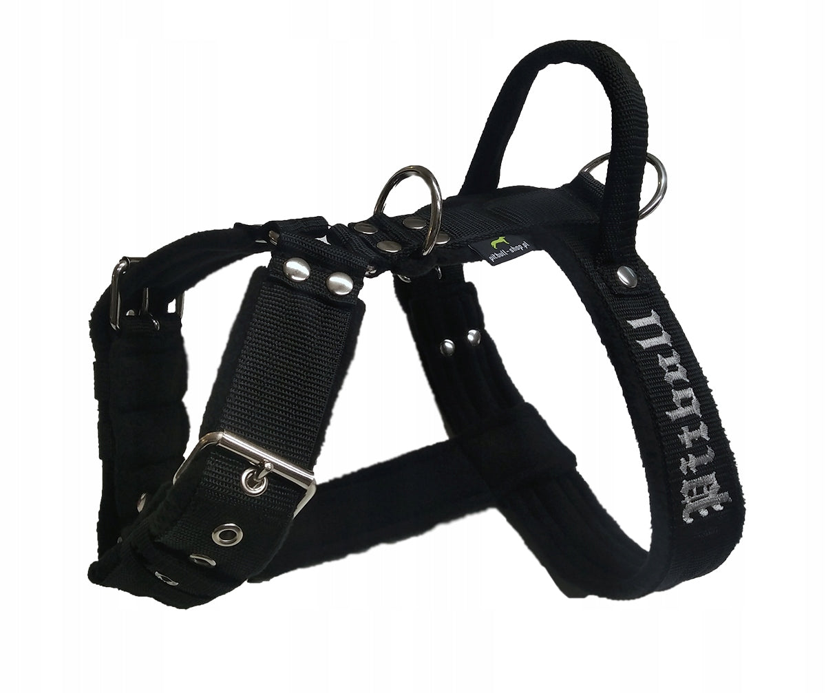 Guard Harness with Easy Walk Function with Pitbull Embroidery