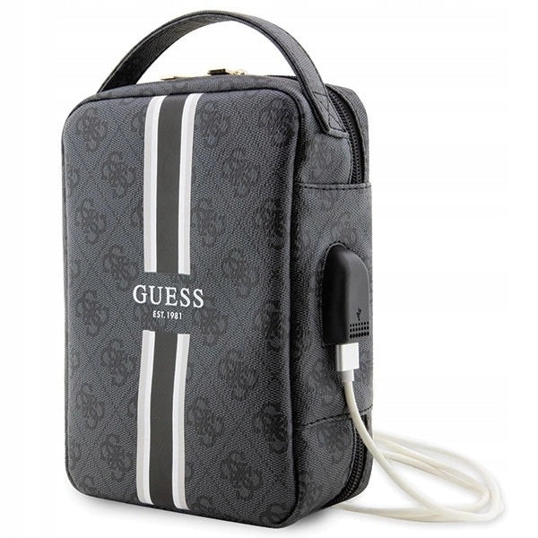 Guess 4G Printed Stripes organizer bag, black