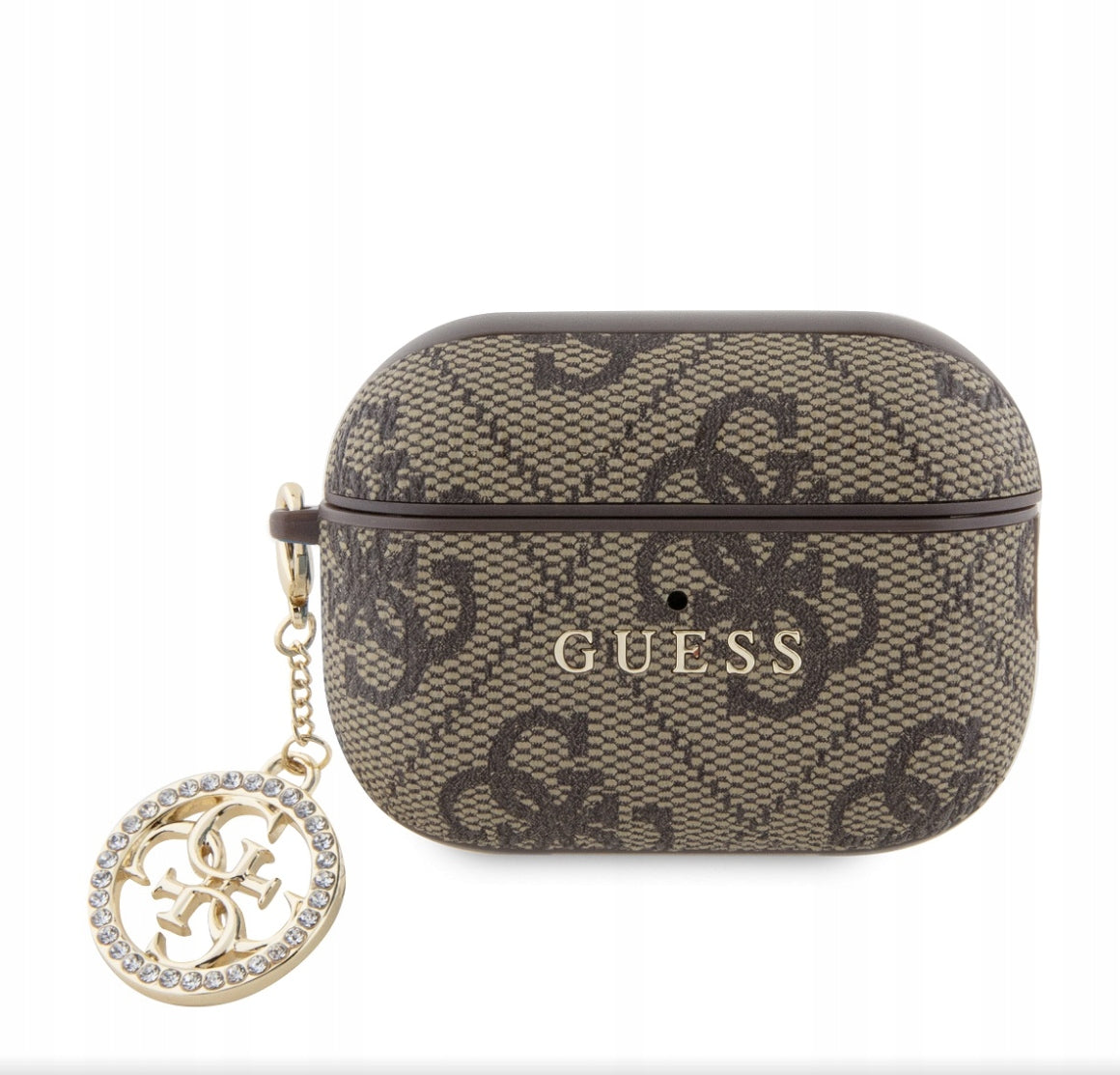 Guess 4G Script PC/PU Charm Case for AirPods Pro 2 Brown