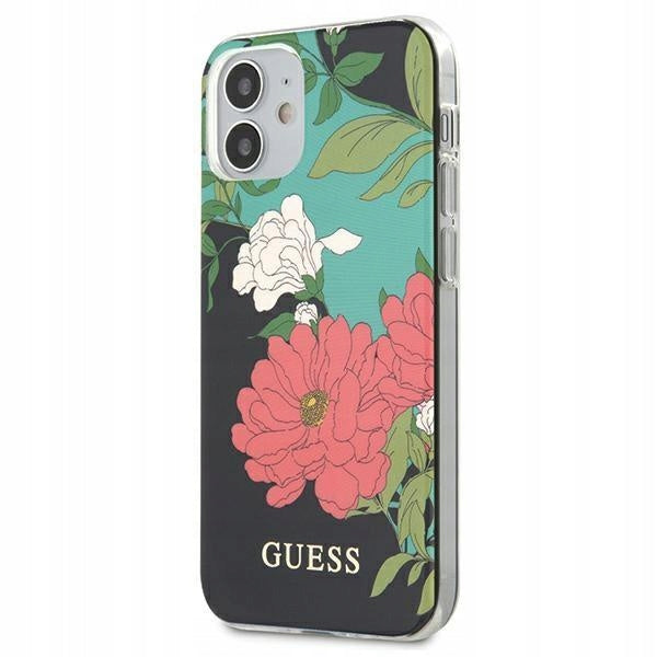 Hülle Guess GUHCP12SIMLFL01 für iPhone 12 mini 5,4", schwarz 