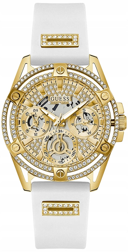 Guess GW0536L2 Woman's watch White strap Gold dial 40 mm + box