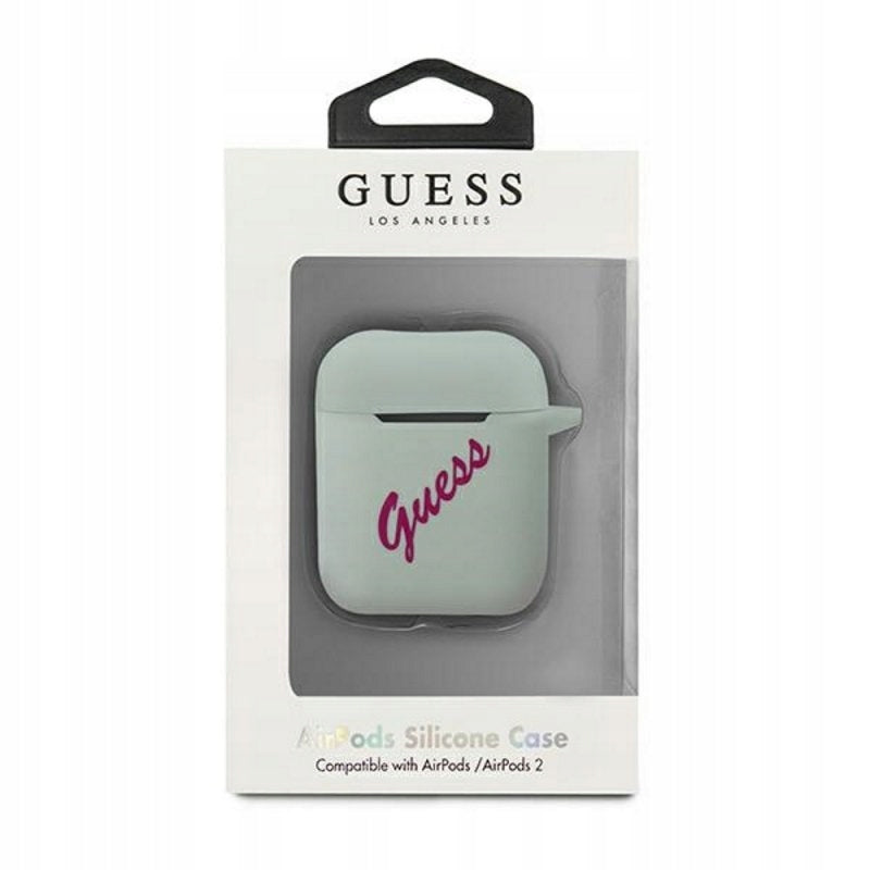 Guess Vintage Silicone Case skirtas Airpods 1/2, mėlynas