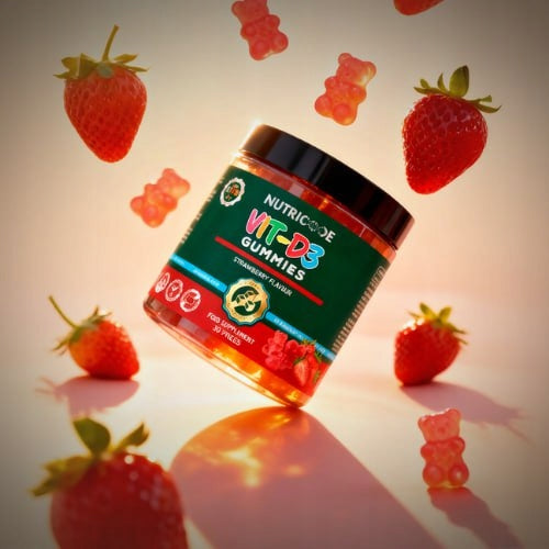 Gummies Dietary Supplement Nutricode Vit-D3 strawberry adult children 120g Brand FM World