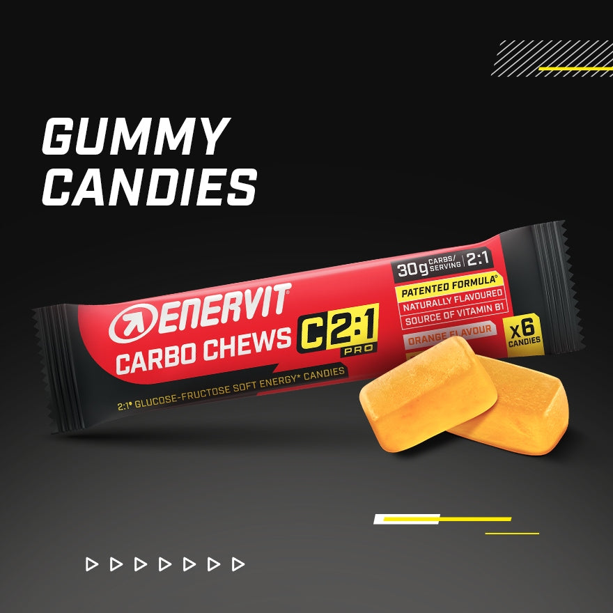 Gummies Enervit Carbo Chews C2:1 PRO 34g orange Expiration date at least 1 year from the date of purchase
